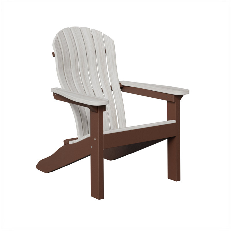 Berlin Gardens Contour Adirondack Chair, Seashell with Chocolate Brown