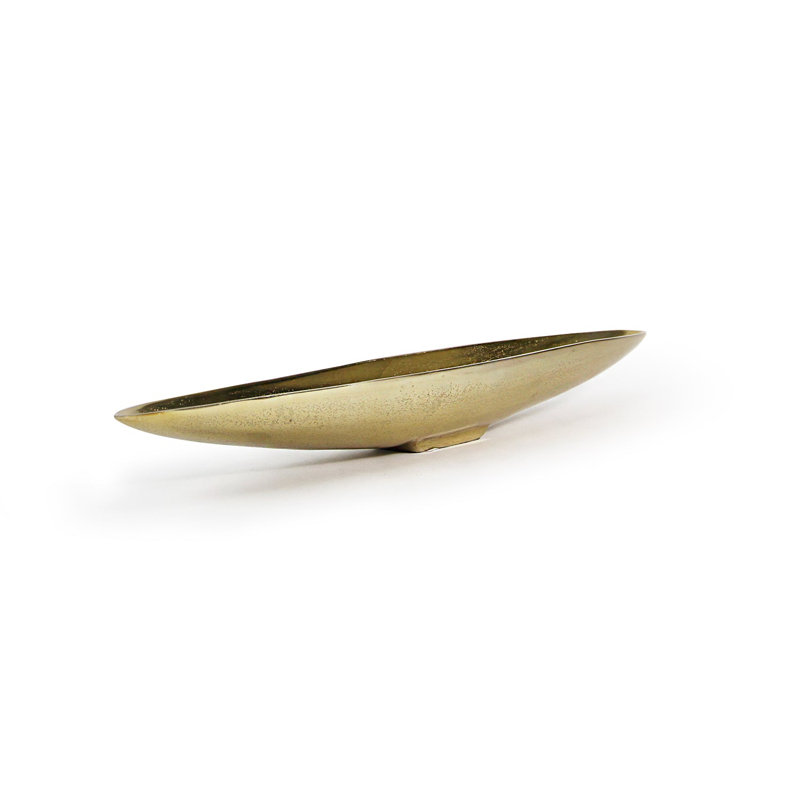 Metal Boat Vase, 2.75" H x 25" W x 4.5" D