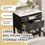 Ensemble de meuble-lavabo à 5 tiroirs avec lavabo en céramique-1968619079