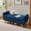 Banc rembourré en velours côtelé de 57 po de conception moderne avec banc de rangement en bois pour les chambres à coucher, couloir-27543445-27543449