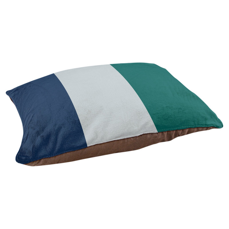 Coussin extérieur Phoenix, Grand (l 40 po x P 30 po x H 14 po), Bleu marine / argent métallique / vert nord-ouest