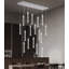 Lustre en cristal 17 lumières rectangulaire argent-130153213