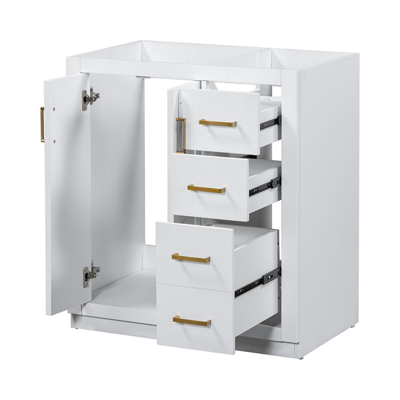 Meuble-lavabo simple 29,53 avec comptoir, Blanc
