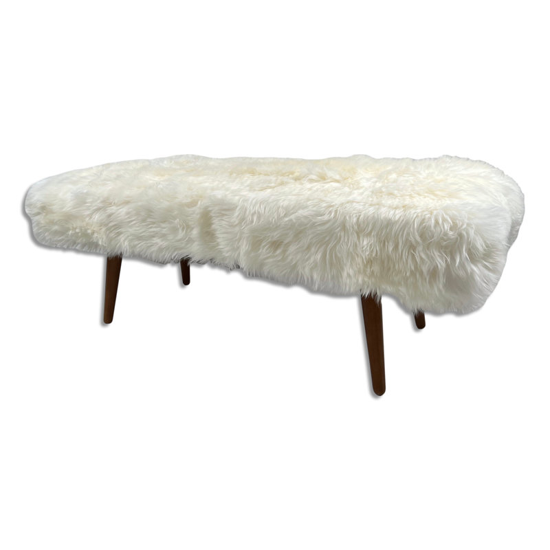 Austynn Sheepskin Bench, White