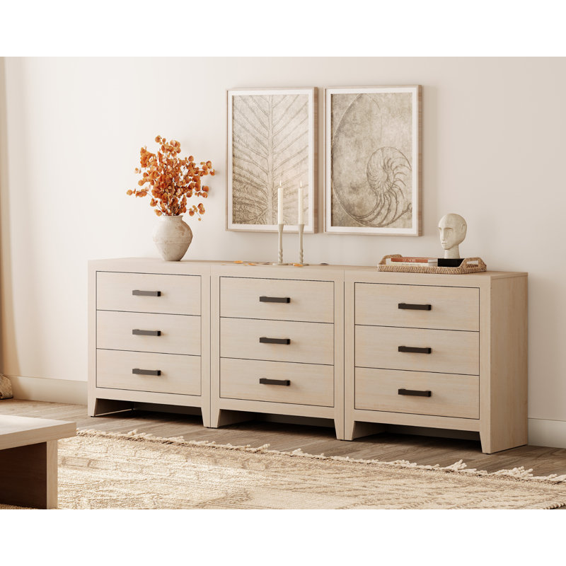 Farmhouse TV Stand For Tvs Up To 85 Inches, Modern Wood Media Console With 9 Drawers, Rustic Entertainment Center With Storage For Living Room, Bedroom, Beige