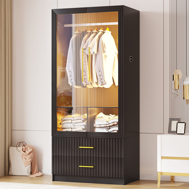 2 Door Wardrobe, Black
