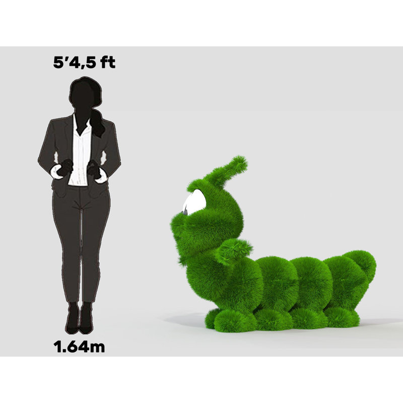 Caricature d'extérieur de topiaire chenille vert