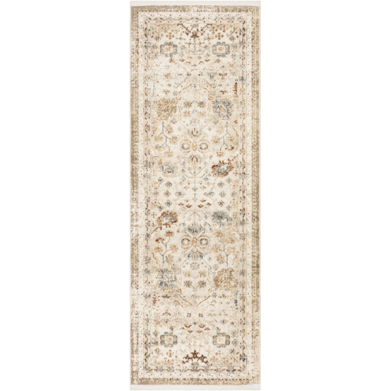Tapis ivoire rouille rétro 2 pi x 6 pi Nourison Pardis, Tapis de couloir 2 pi x 6 pi