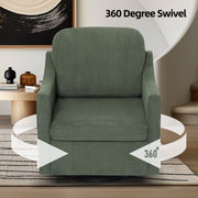 Fauteuil demi-tonneau rembourré Mid-Century, Vert