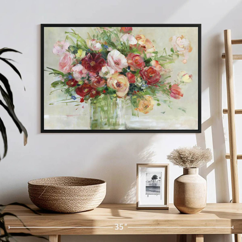 Just Peachy, 25 po x 17 po, Cadre flottant noir