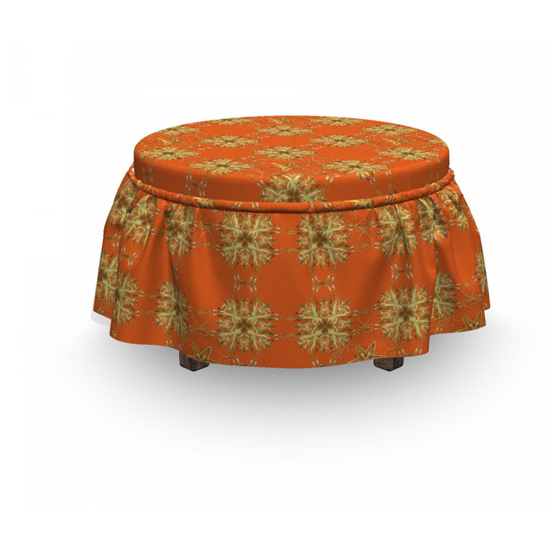 Housse pour repose-pieds abstraite orientale