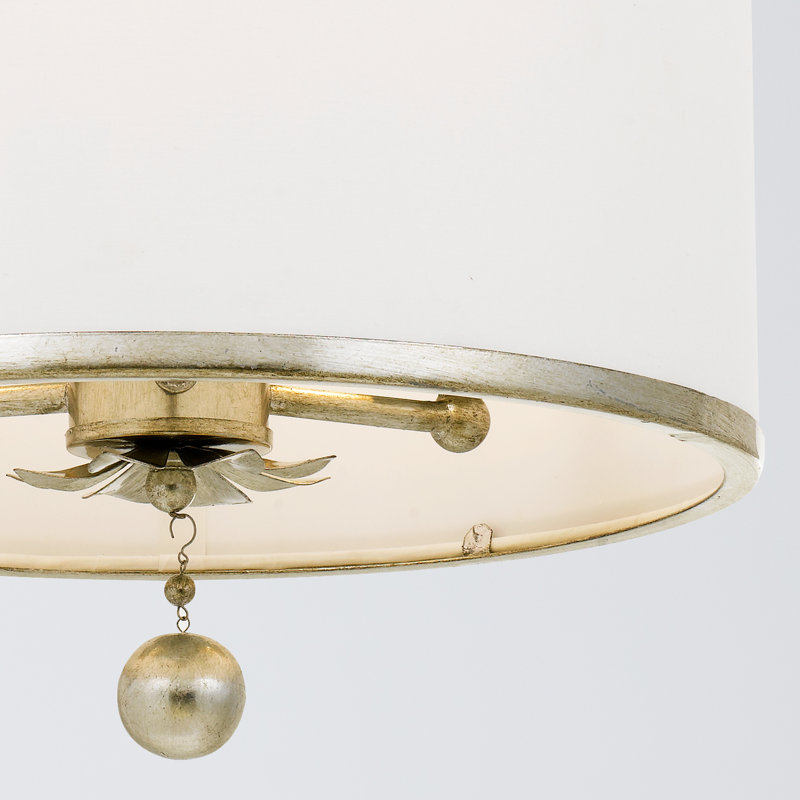 Lustre tambour Adria, Argent argent, H 33,5 po x l 29 po