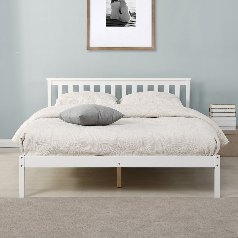 Matthew Solid Wood Bed, White, Double (4'6)