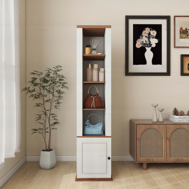 Armoire de rangement rotative à 360 ° avec miroir pleine longueur