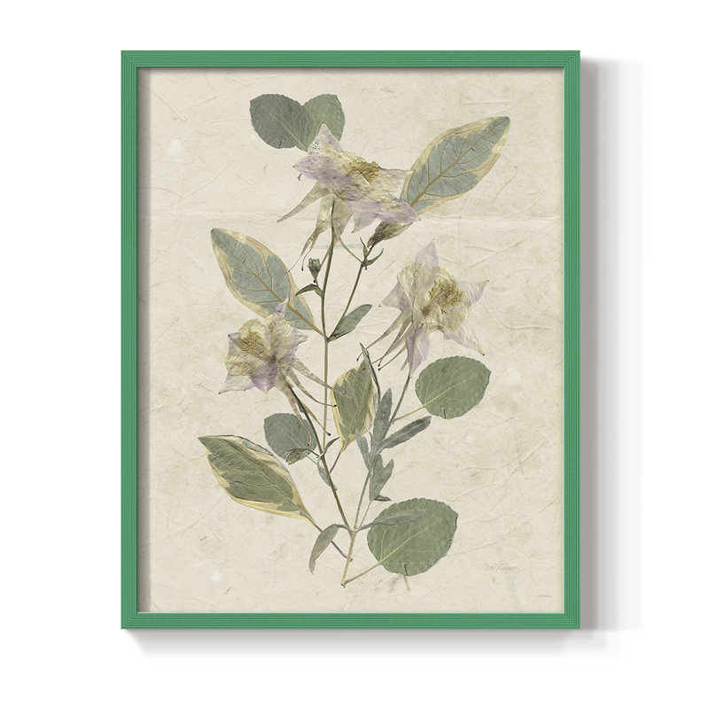 Pressed Arrangement III, reproduction encadrée - bois massif, Vert, H 11 po x l 9 po