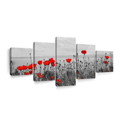 «Red Poppy Field Pop», reproduction d'art sur toile