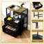 Table de chevet 2 tiroirs en tissu avec station de charge Gothic