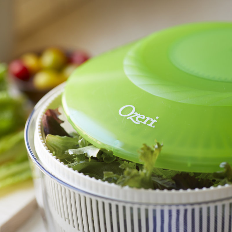 Italian Made Fresca Salad Spinner and Serving Bowl Rotator, Green