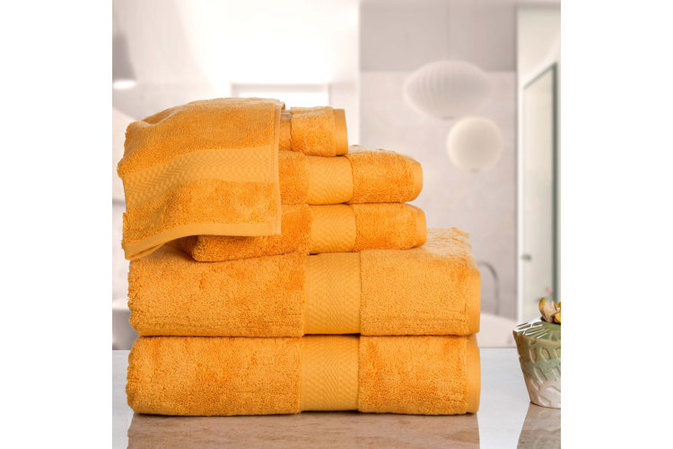 Super Soft and Fluffy Cotton Bath Towels, 26x55 Size, Pretty Yellow Shade