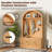 46.4" Arched Hall Tree with Bench, Farmhouse Entryway Mudroom Storage with Fluted Doors, 5 Metal Coat Hooks and Adjustable Shelves, Drop-Zone Organizer-129883664