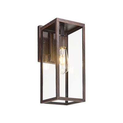 Outdoor Wall Sconce Lights,15 Inch Exterior Wall Lantern With Clear Glass,Weather Resistant Outdoor Lights For House Garage Doorway Patio(Antique Bronze)