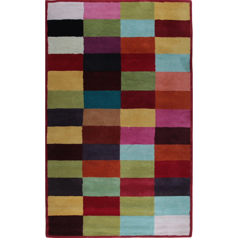 Captivating Amara Multicolored Hand Tufted Wool Contemporary Transitional Area Rug