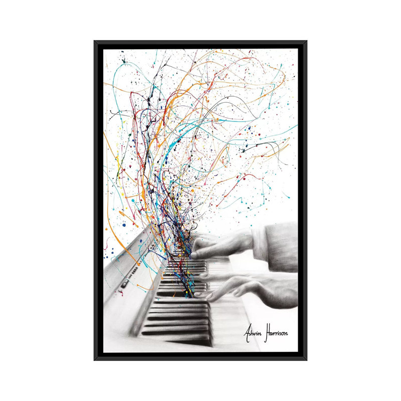 Le clavier solo par Ashvin Harrison - impression, Aucun mat, H 26 po x l 18 po x 1,5 po, Toile avec cadre noir