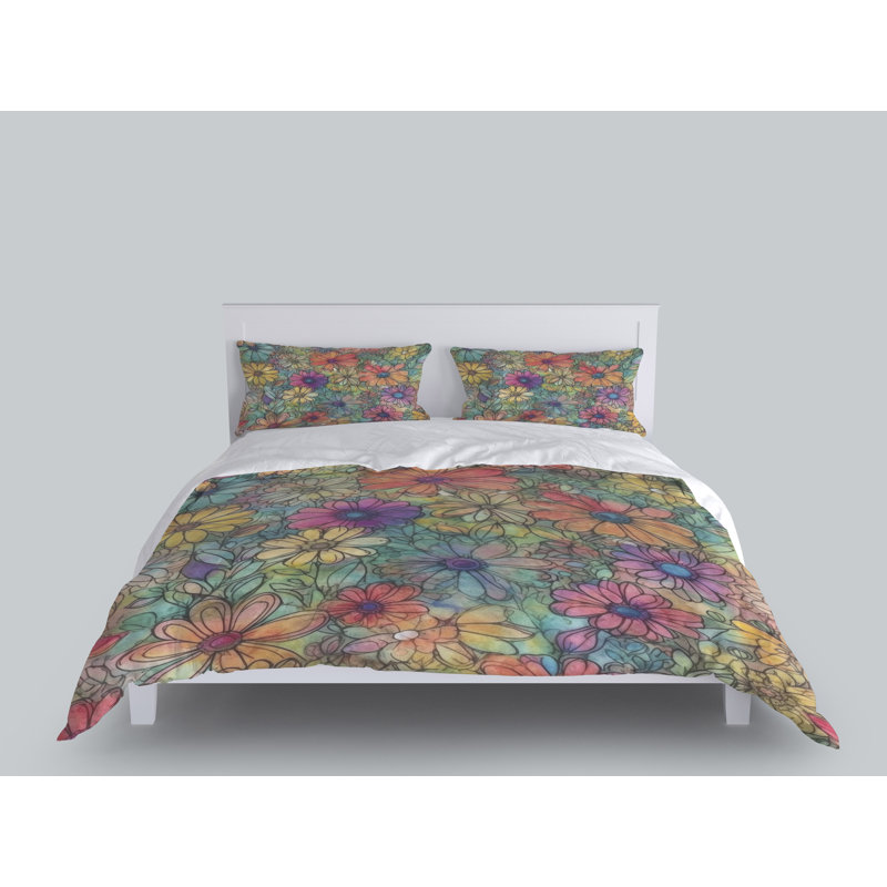Floral Duvet Cover, Twin Duvet Cover + 1 Queen Sham