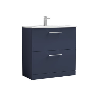 800mm Single Bathroom Vanity with Drop In Vitreous China Basin