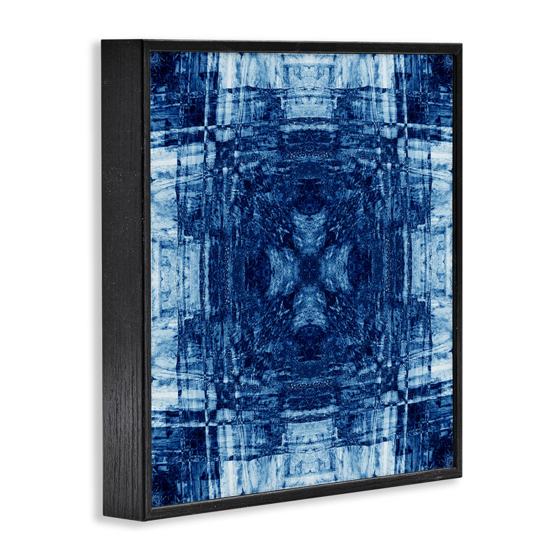 Linear Geometric Pattern Framed Giclee Art by El Perkin, 12" H x 12" W, Midnight Black Framed Giclee