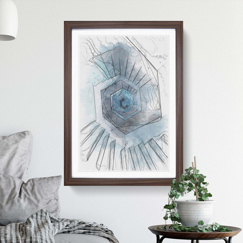 Endless Staircase in Abstract - Picture Frame Graphic Art Print, Walnut Framed, 65cm H x 48cm W x 2cm D