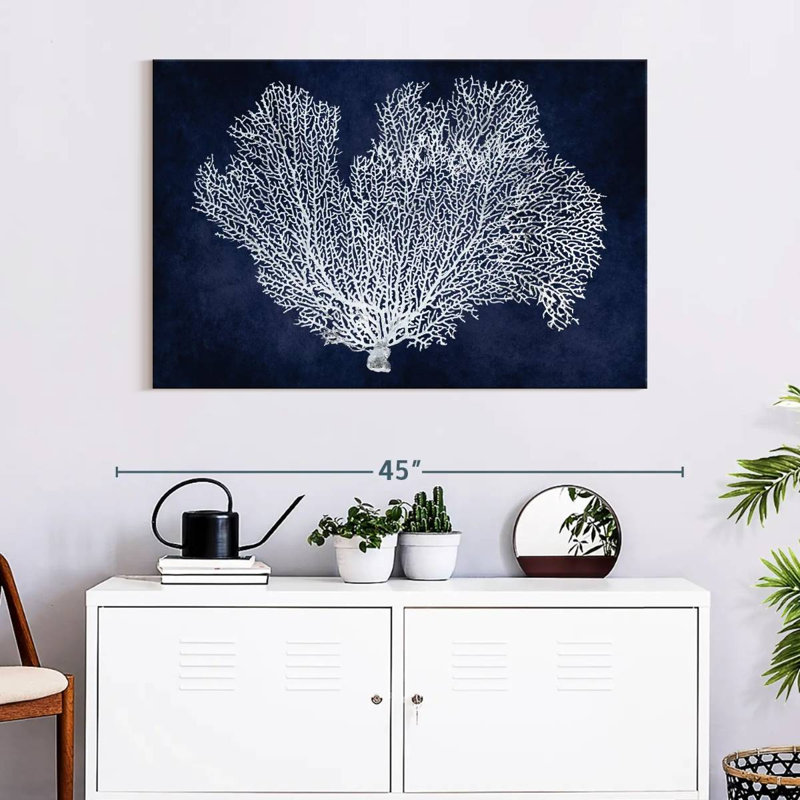 Brampt Sea Fan On Indigo Blue I, 26" H x 39" W