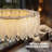 23.5" Crystal Round Chandelier Gold