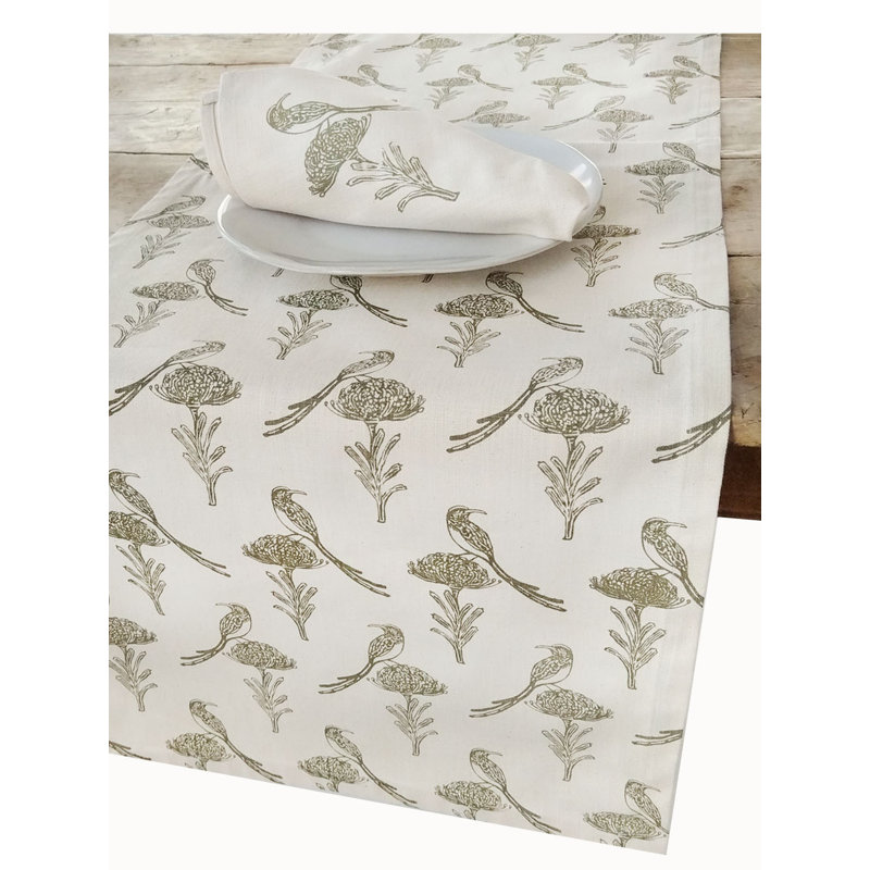 French Home Sugarbird Table Runner - Sage, Sage