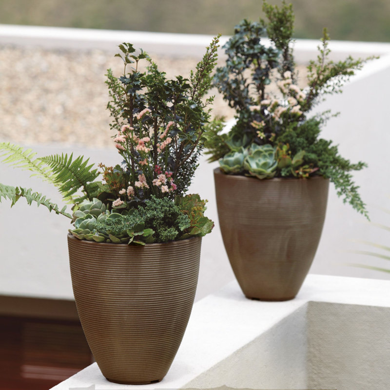 Delano Modern Tall Planter, Mocha