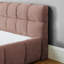 Structure de lit très grand avec tête de lit - Revêtement en chenille épais pour un moment de détente - rose sans sommier tapissier