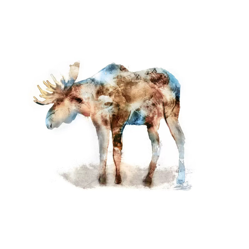 Moose by Edward Selkirk - Wrapped Canvas Painting, 20.32 cm H x 30.48 cm W