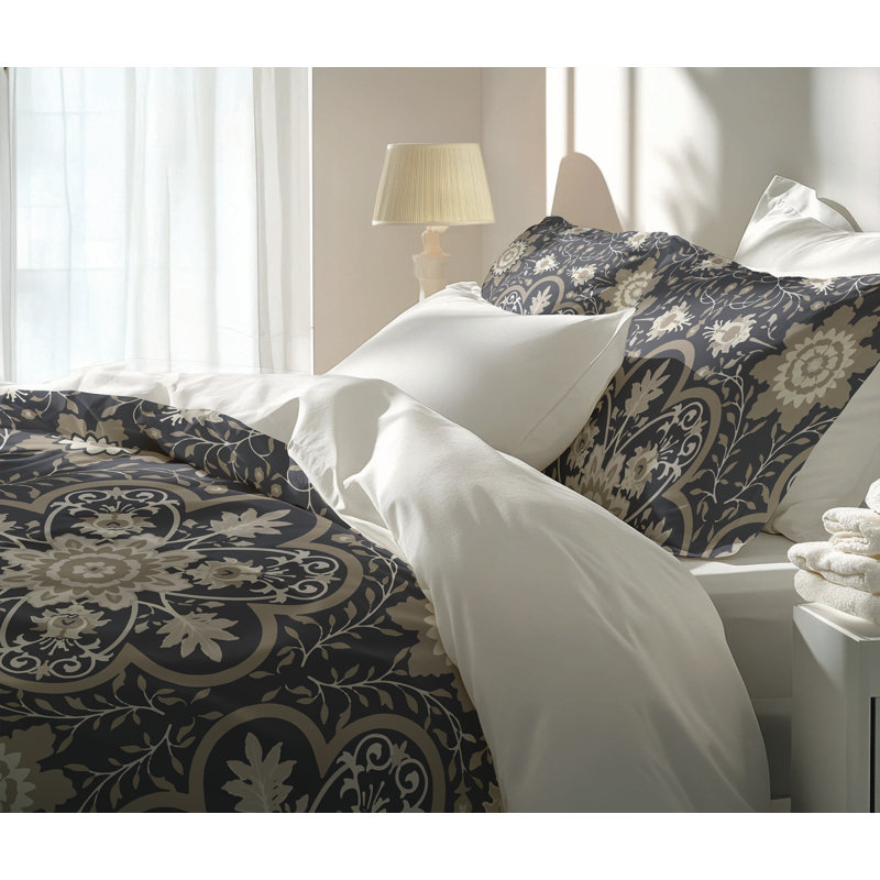 Skyler Comforter Set, Charcoal, King Comforter + 2 King Pillowcases