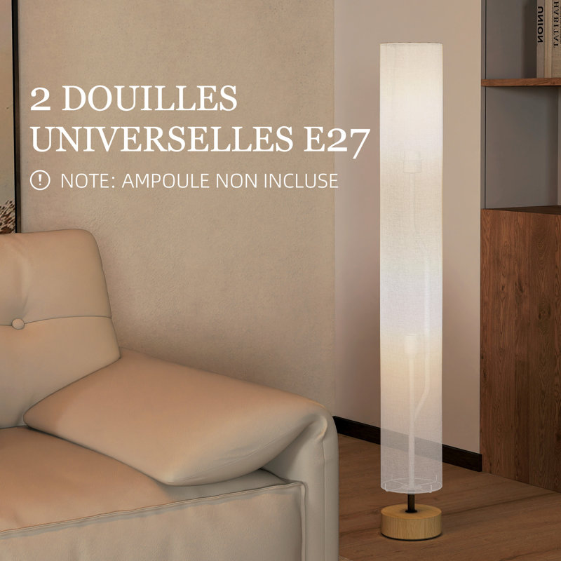 Chesapeake 120cm Column Floor Lamp, Grey