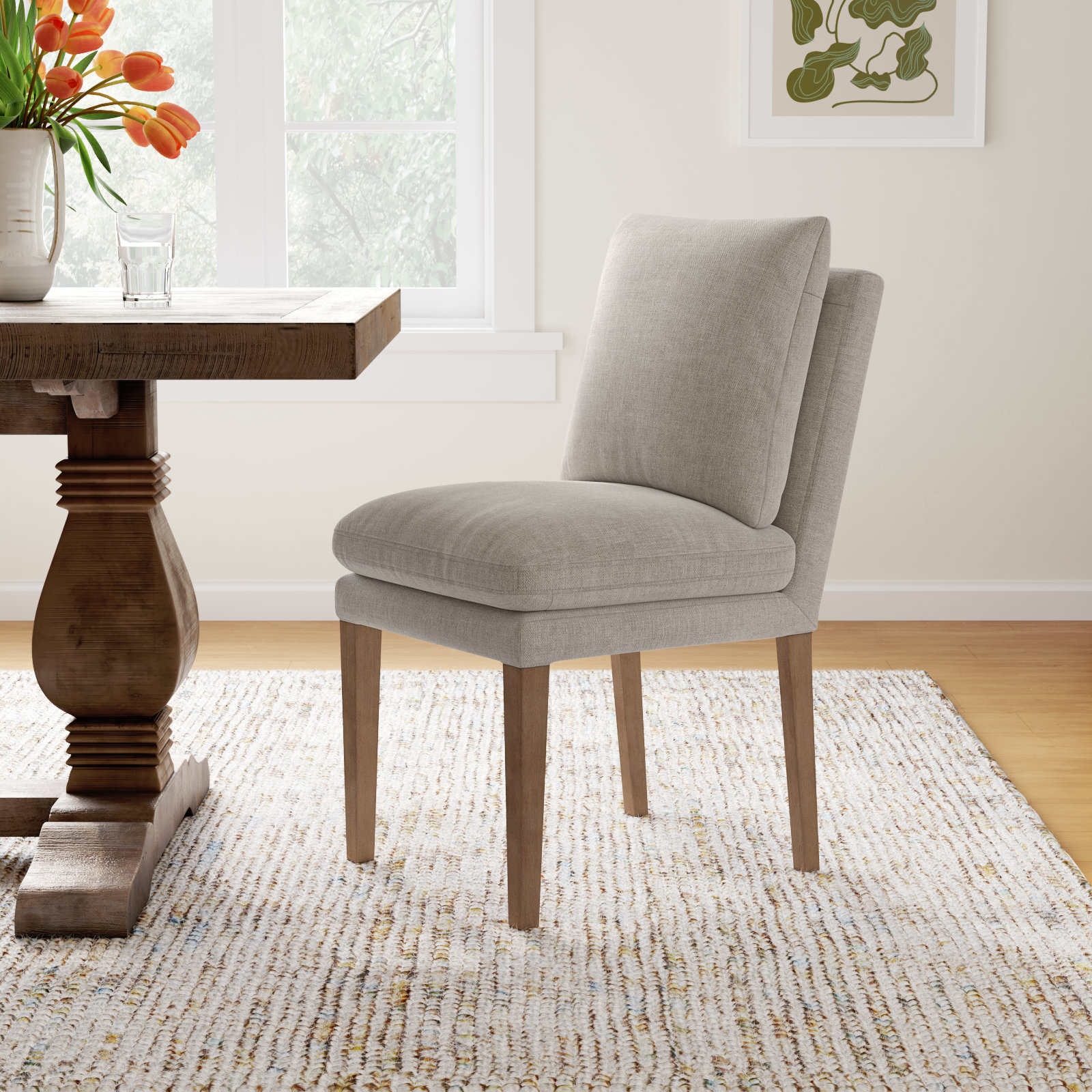 Brinley Sharla Upholstered Side Chair (Set of 2), Milo Mink Chenille