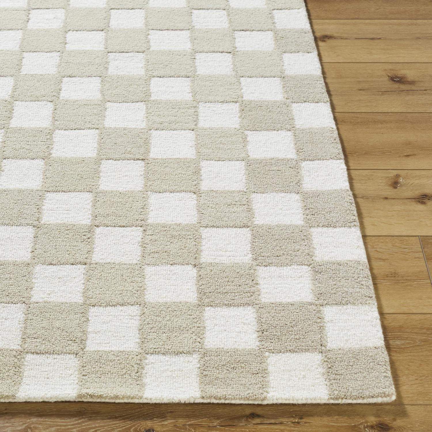 Wright Hand-Tufted Checkered Wool Rug, Rectangle 6' x 9'