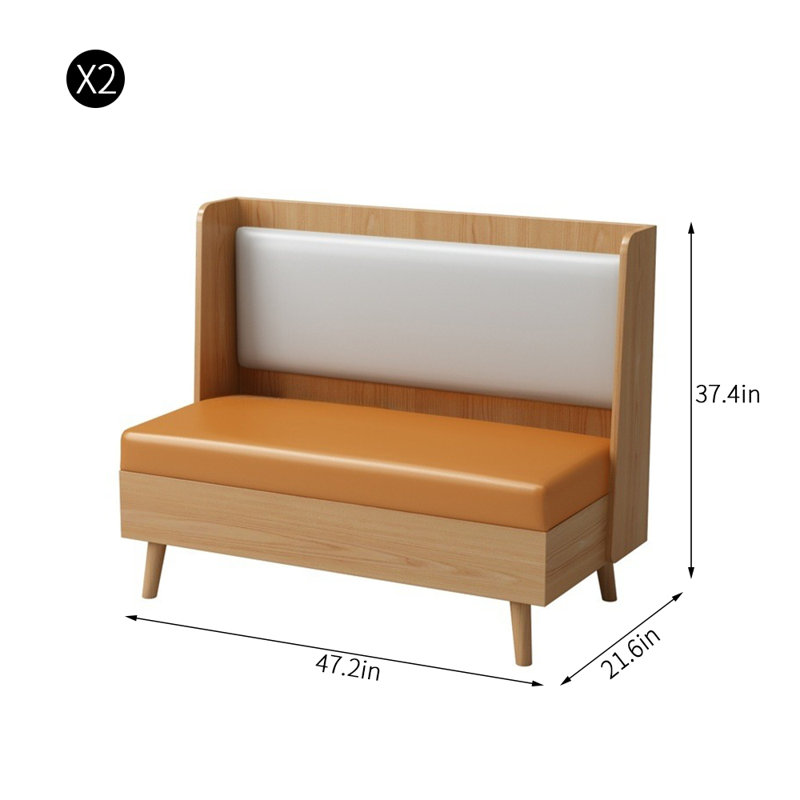 Banc rembourré en similicuir Retro Simple