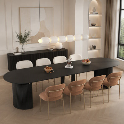 Extendable Foldable Dining Room Table for 1-10 People, Multifunctional Wood Expandable Console Kitchen Living Meeting Room Furniture