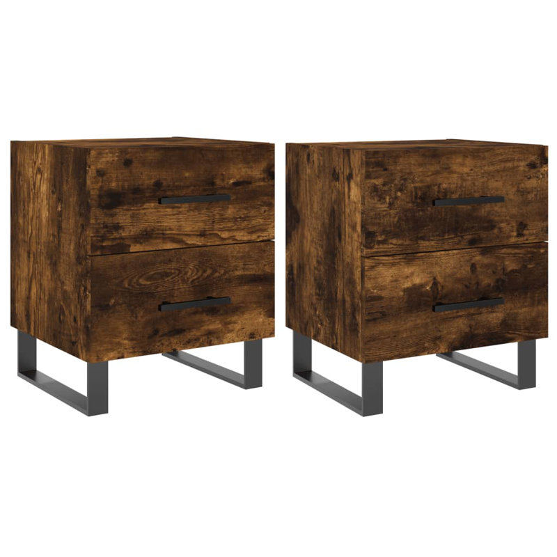 Introduce an air of modern charm to your interior with these bedside cabinets!, Smoked Oak