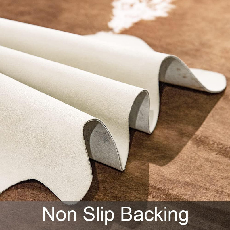 Novelty Christann Commercial Use Faux Cowhide Area Rug with Non-Slip Backing, Novelty 6'2" x 7'