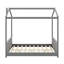 Velvet House Bed Wood Bed-953842429
