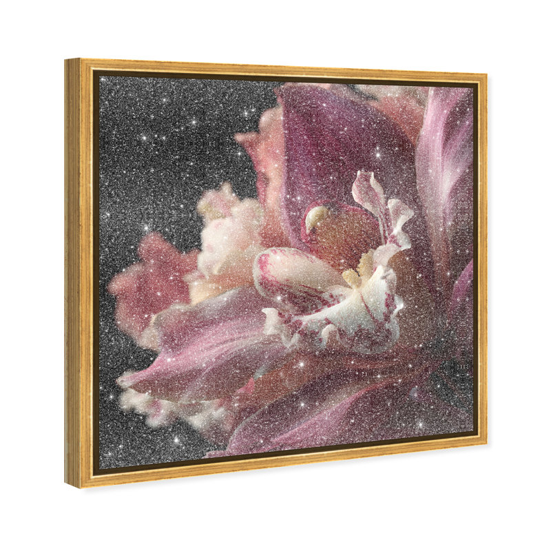 Velvet Labellum Print by Oliver Gal, 41"H x 41"W, Gold Floater Frame