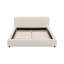 Lit plateforme double rembourré pleine grandeur, lit en tissu moderne et élégant, centre de chambre confortable, beige-2074111152-2074111154