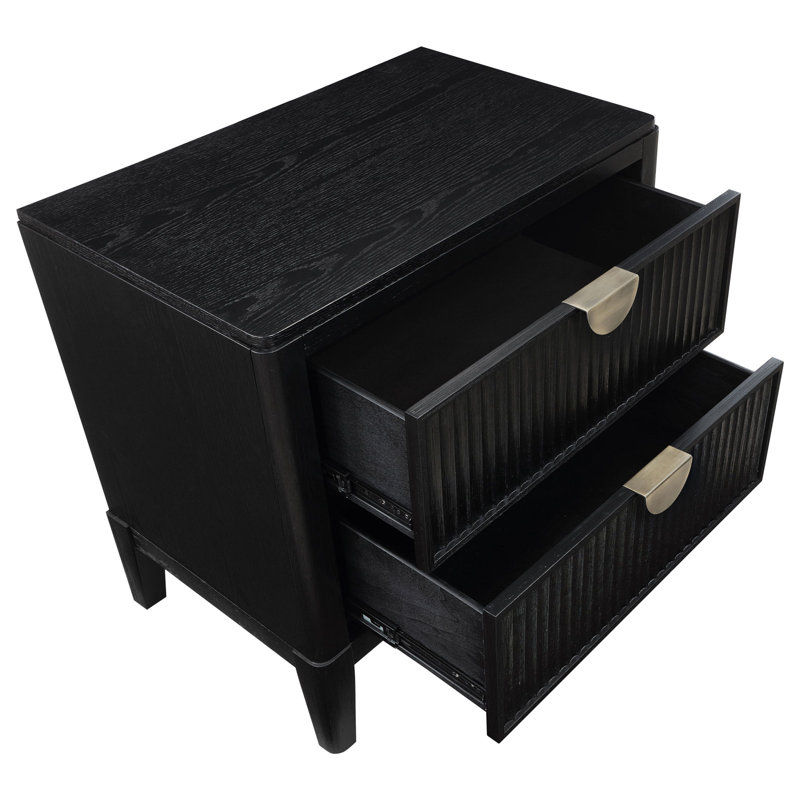 Mason Black 2-Drawer Nightstand