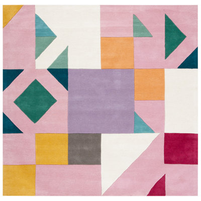 Harsirat Handmade Hand Tufted Wool Pink/Orange/Beige Rug
